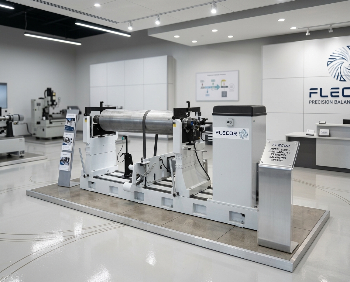 flecor's balancing system displayed in a modern engineering facility for precision mining and separation equipment maintenance.
